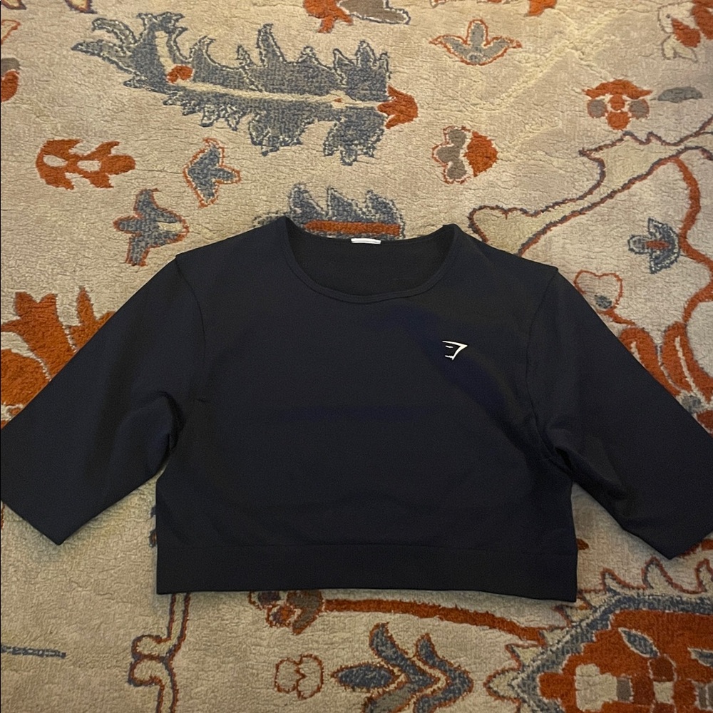 Gym Shark set of two cropped mid length sleeve workout tops
